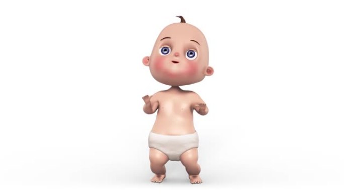 跳舞可爱的婴儿的3d动画。