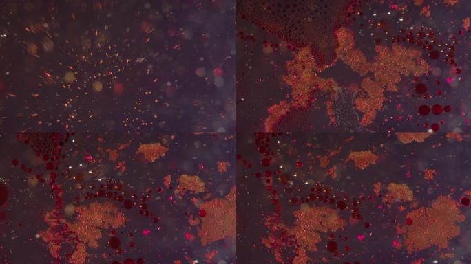 爆炸和膨胀红色星系粒子抽象纹理背景