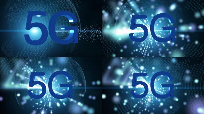 5g技术，先进技术通信，第五代技术通信。世界正在旋转。