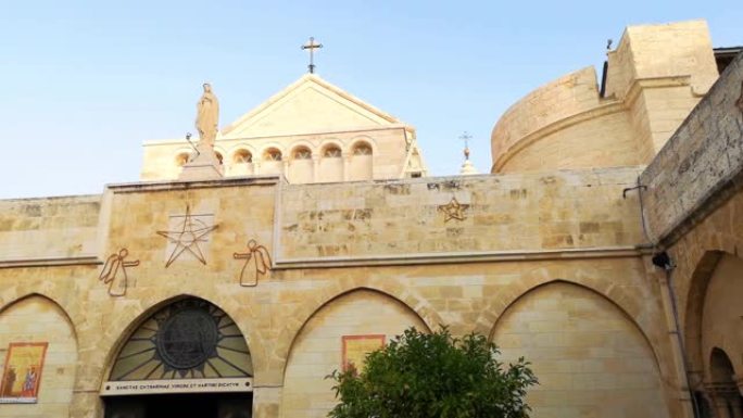 在基督诞生的大教堂里，圣殿的建筑。巴勒斯坦伯利恒