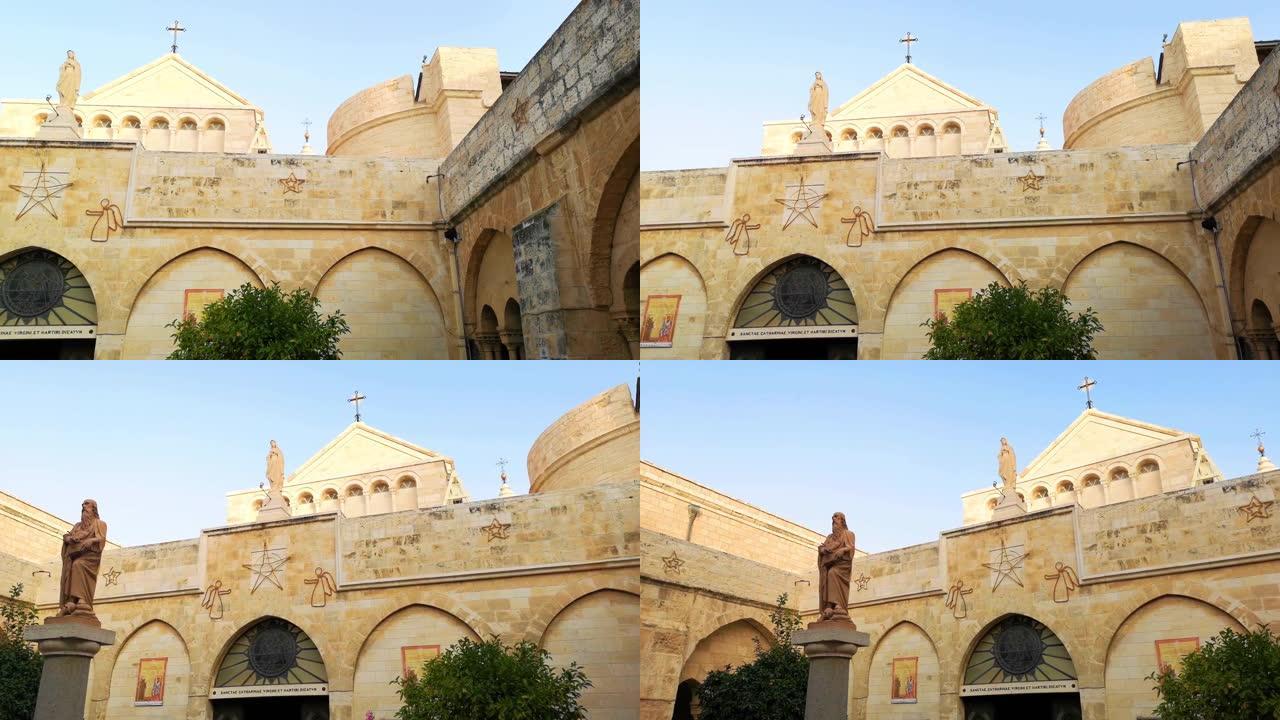 在基督诞生的大教堂里，圣殿的建筑。巴勒斯坦伯利恒