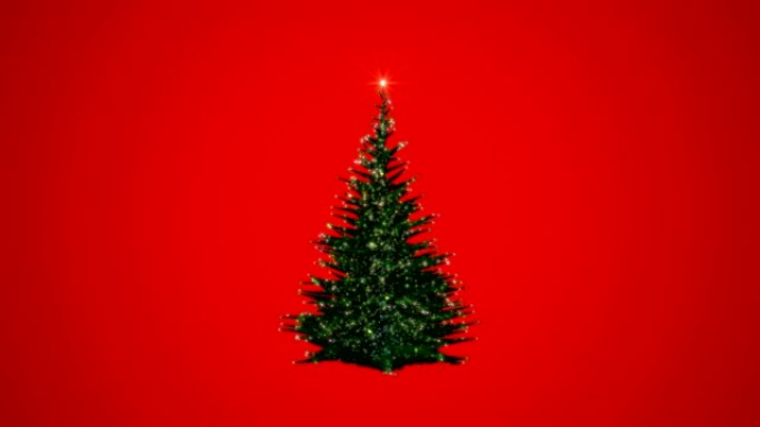 圣诞节日灯树旋转，对着红色