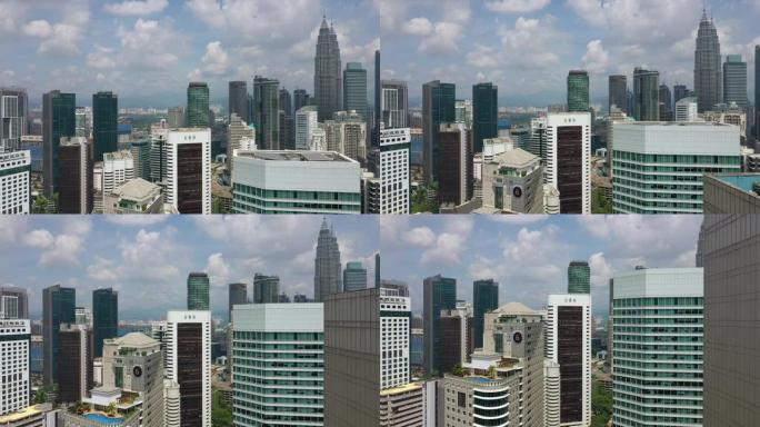 马来西亚吉隆坡市区航空全景4k夏日