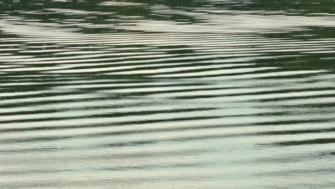 夏季河流光滑表面上的小浪缓缓流淌