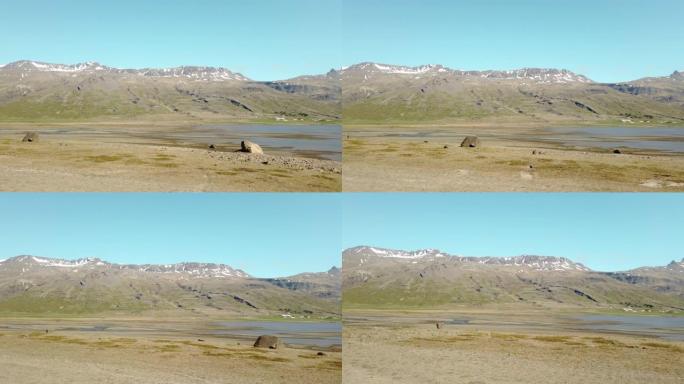 从美丽的冰岛风景汽车上看