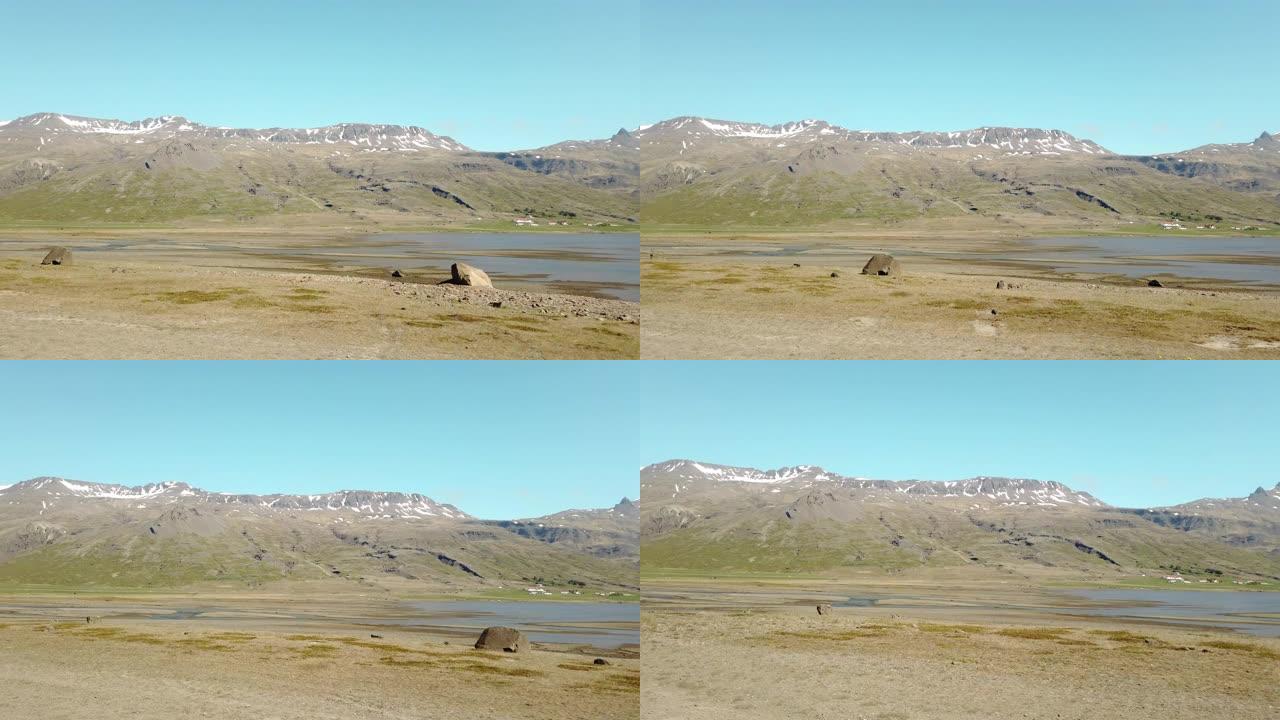 从美丽的冰岛风景汽车上看