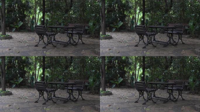 庭院、公园、森林、公共场所的长凳