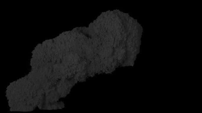 燃料或炸药的爆炸伴随着大量黑烟的释放。黑烟爆炸，炸弹爆炸和真正的烟雾。绿屏前的VFX动画。
