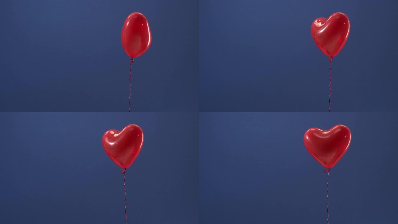 礼物装饰元素出现在情人节，圣诞节，生日，色键上的红色心形气球的框架中。