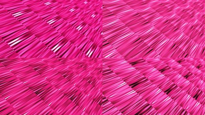 无缝环形马赛克灯光显示粉色渐变光运动3D纹理与领域景深背景。4k光网用于科学、技术、业务演示、VJ循