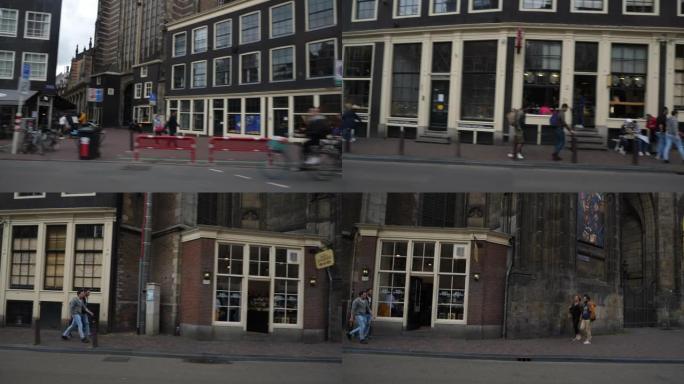 阿姆斯特丹市中心日间电车公路旅行侧视点全景4k荷兰