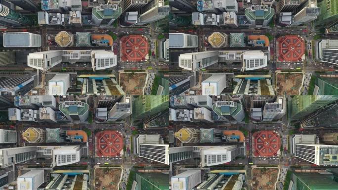 黄昏时间新加坡市区交通街空中俯拍全景4k