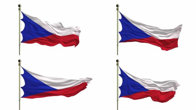 捷克国旗的特写，4K格式
