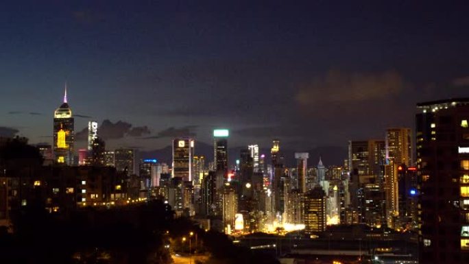 香港跑马地黄昏至夜间城市交通延时