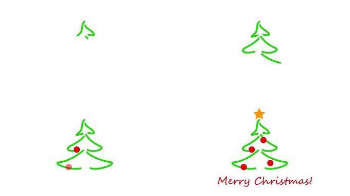 动画树。新年。圣诞节。视频、社交网络、网站等的动画图标。阿尔法通道。