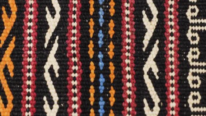 阿兹特克刺绣图案彩色缝线毯子对称