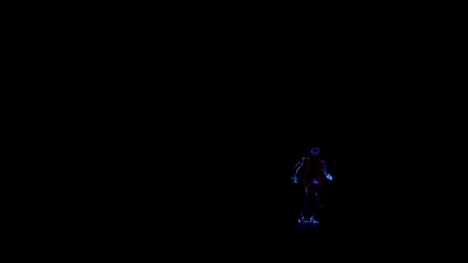 舞台上穿着LED服装的舞者