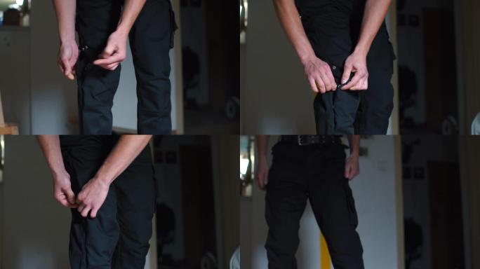 这家伙正在准备下雨天外出的裤子。