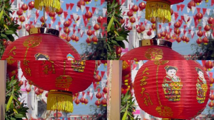农历新年的灯笼，灯笼上的祝福文字含义有财富和幸福