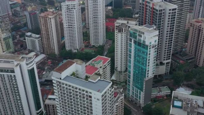 马来西亚吉隆坡城市中心街道空中全景