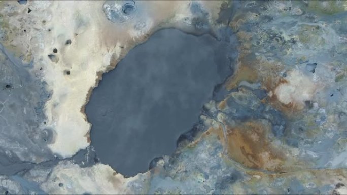 冰岛喷气孔场的鸟瞰图。
