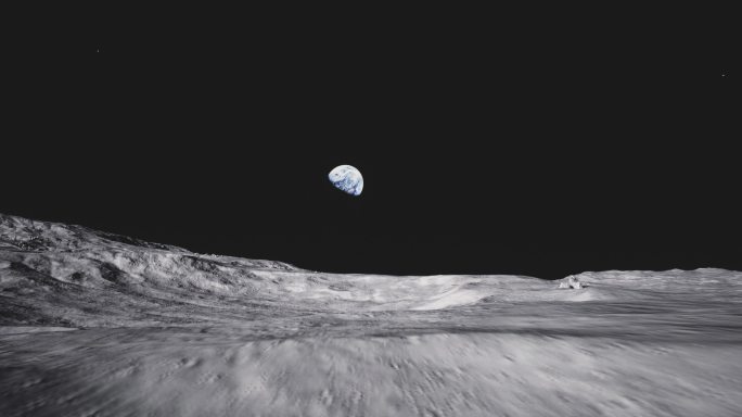 4k月球表面_遥望地球穿梭②