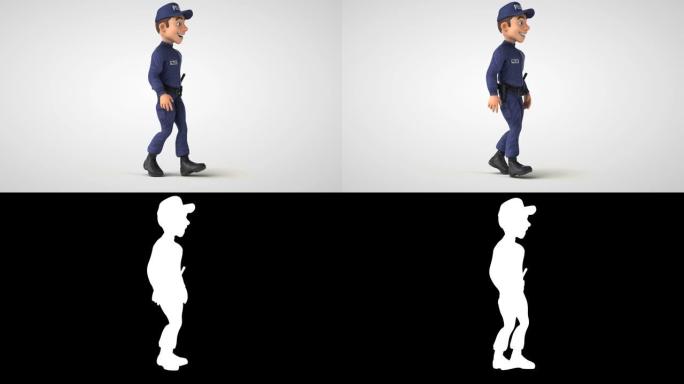 有趣的3D卡通警官
