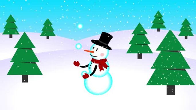 雪人杂耍雪球动画动画mg雪花雪人