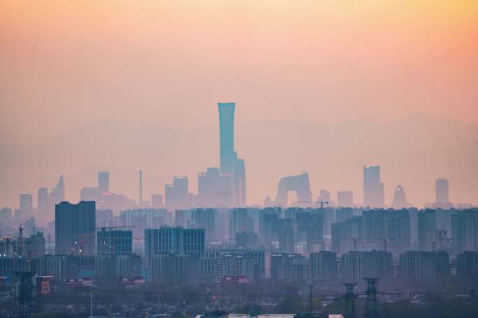 远眺国贸CBD建筑群延时摄影