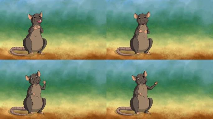 布朗老鼠坐动画