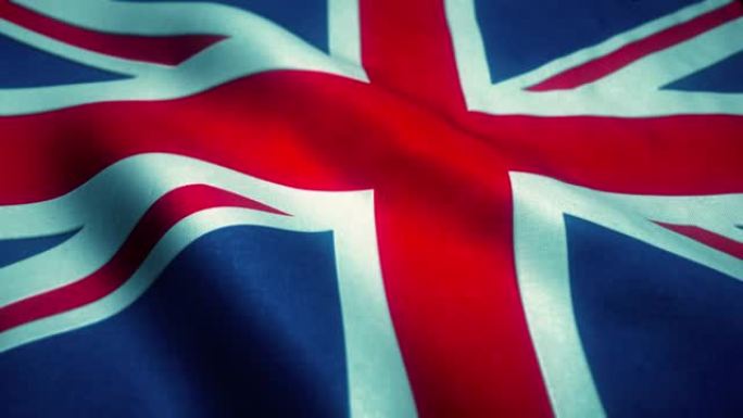 详细的英国国旗挥舞无缝(环)。