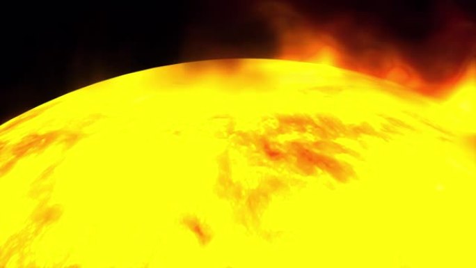 太阳耀斑旋转太阳的3D渲染。计算机生成的科学背景。该图像的元素由NASA呈现