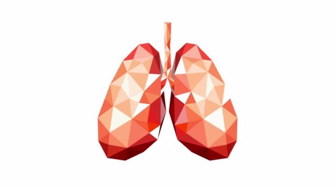 白底人肺设计的多边形艺术。