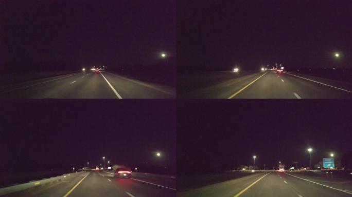 中西部平原密苏里州堪萨斯州和科罗拉多州黄昏和夜间驾驶延时视频系列
