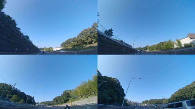 日本高速公路的低角度拍摄。