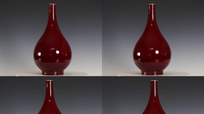 大红釉玉壶春瓶