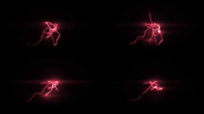 红色电闪电火花循环效果动画