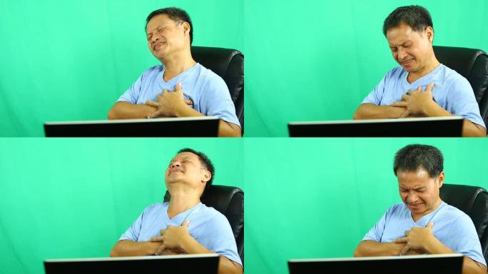 男人在办公室心脏病发作