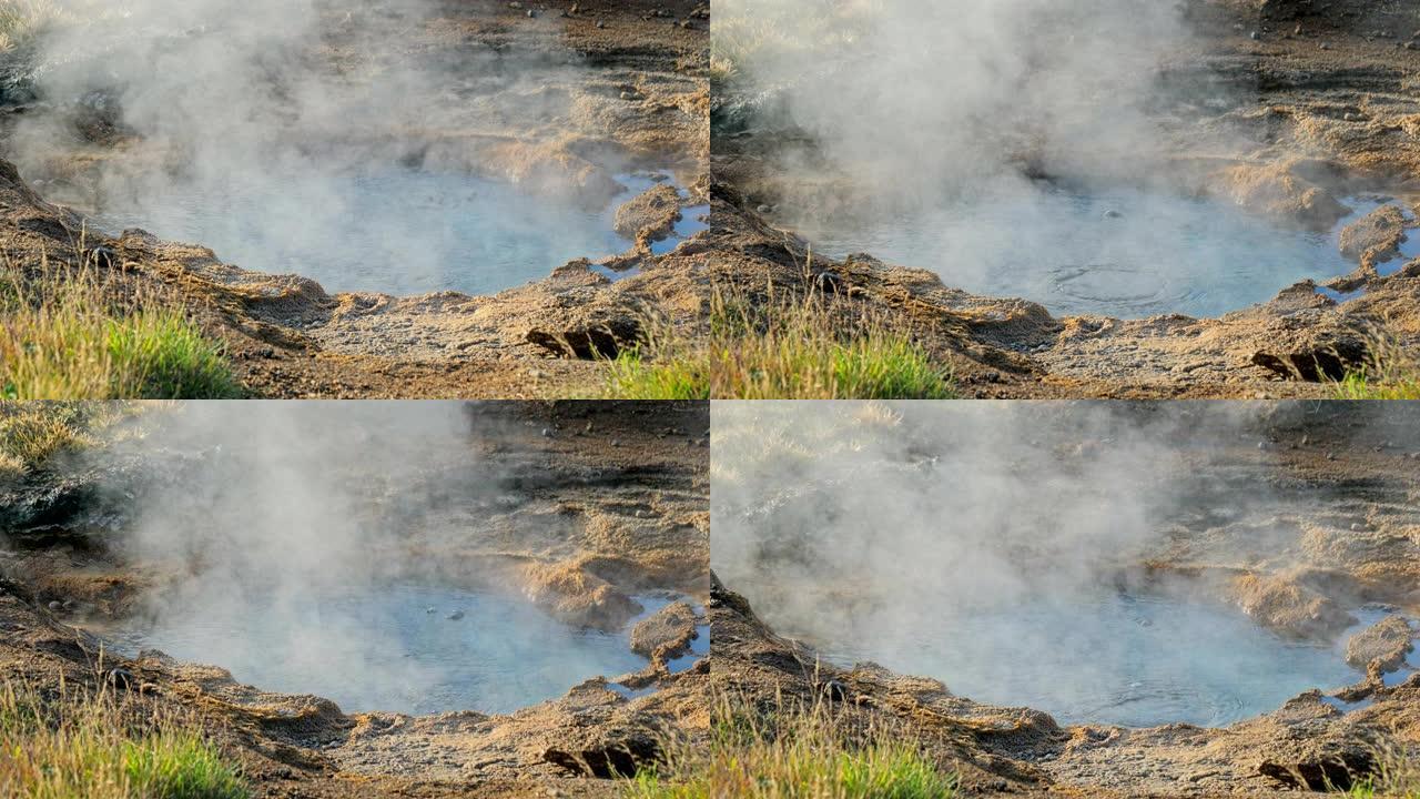冰岛矿泉流出的热水。
