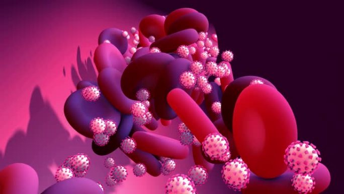 冠状病毒或通过人体循环系统在血液中循环感染器官的病毒