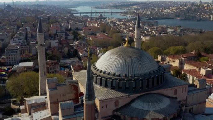 伊斯坦布尔市海和圣索菲亚大教堂检疫鸟瞰图4