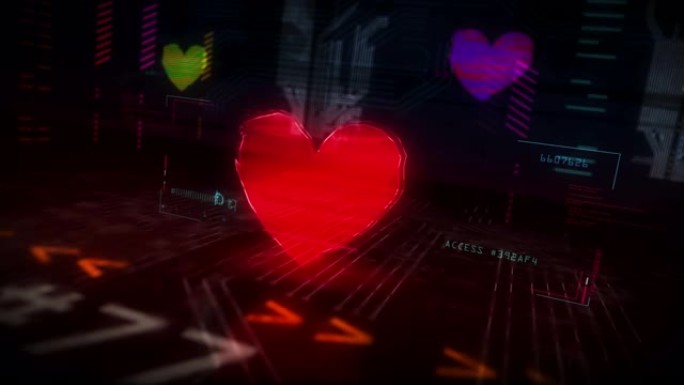 网络心脏未来动画网络朋克风格