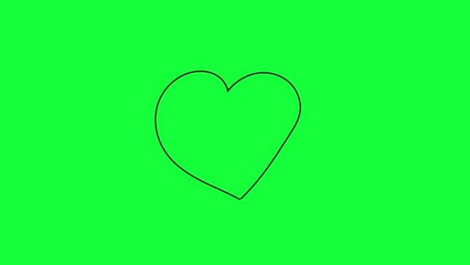 心脏符号和箭头在绿色背景上绘制。