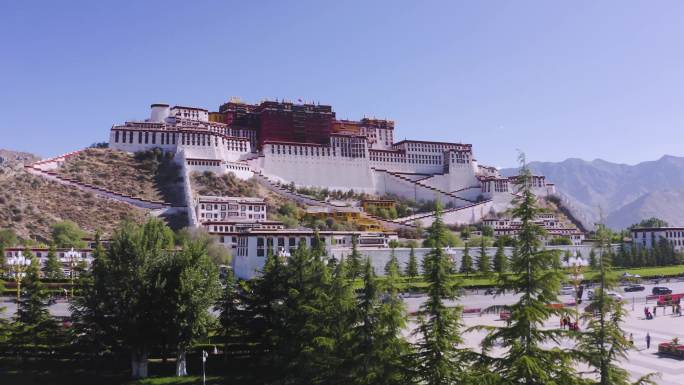 西藏宫殿 藏族宫殿布 达拉宫广场