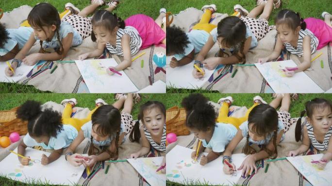 快乐多样的儿童绘画