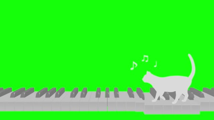 猫剪影钢琴行走节奏骑行节奏80 2拍循环模式A