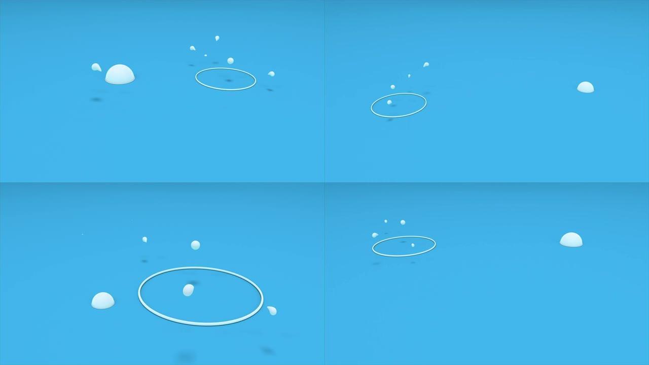 气泡空气概念-动画卡通气泡空气是天生的和破碎的继续