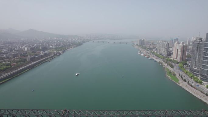 湖北襄阳汉江大桥4K航拍