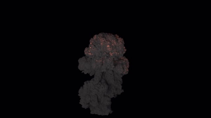 浓浓的黑烟燃料爆炸。带有alpha通道的孤立背景上的黑烟爆炸，燃料爆炸。