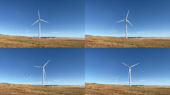 风塔涡轮发电机的台车，农场上的可再生能源。